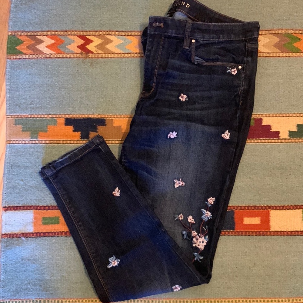 WHBM embroidered jeans
